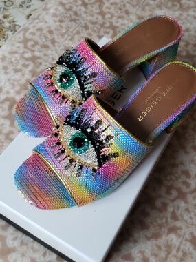 Kurt Geiger London Olive Eye Block Heel Sandal. Sz.7 New